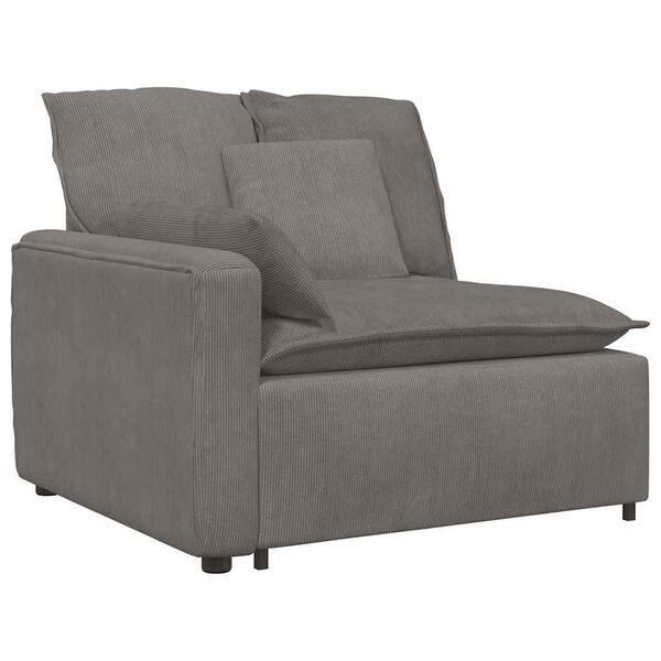 vidaXL Modulares Sofa Endmodul mit Armlehne Kissen Hellgrau 100 cm