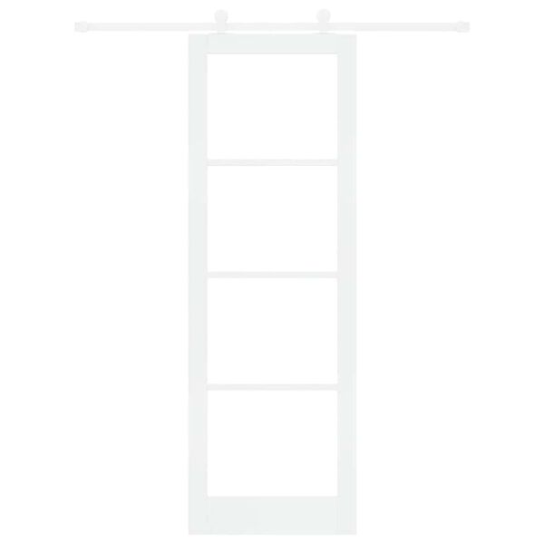 vidaXL Schiebet&uuml;r ORKDAL Wei&szlig; 78 x 232 cm Massivholz Kiefer und Glas