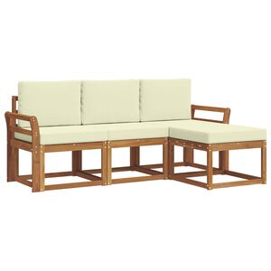 vidaXL Outdoor-Sofagarnitur 4 stk. Natur und Creme