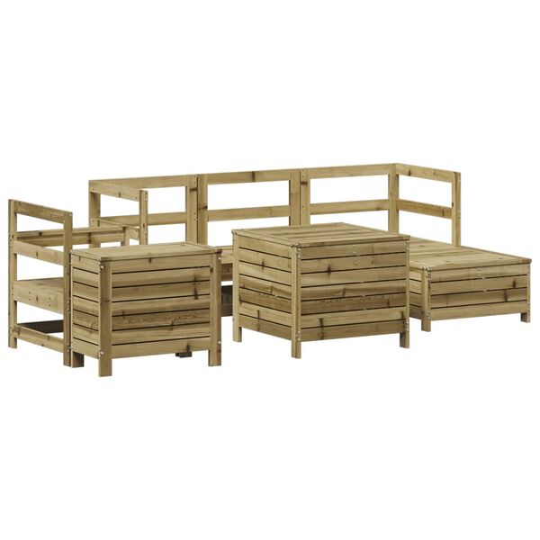 vidaXL 7-tlg. Garten-Sofagarnitur Kiefernholz Impr&auml;gniert