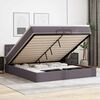vidaXL Ottoman-Bett mit Matratzen Grau 200x200 cm Kunstleder