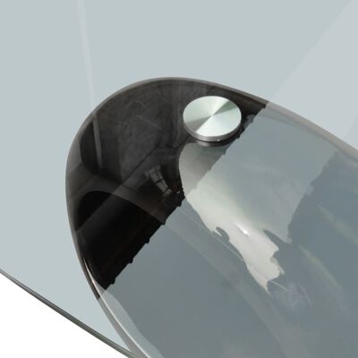 vidaXL Couchtisch mit ovaler Glasplatte Hochglanz Schwarz