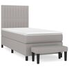vidaXL Boxspringbett mit Matratze Hellgrau 80x200 cm Stoff