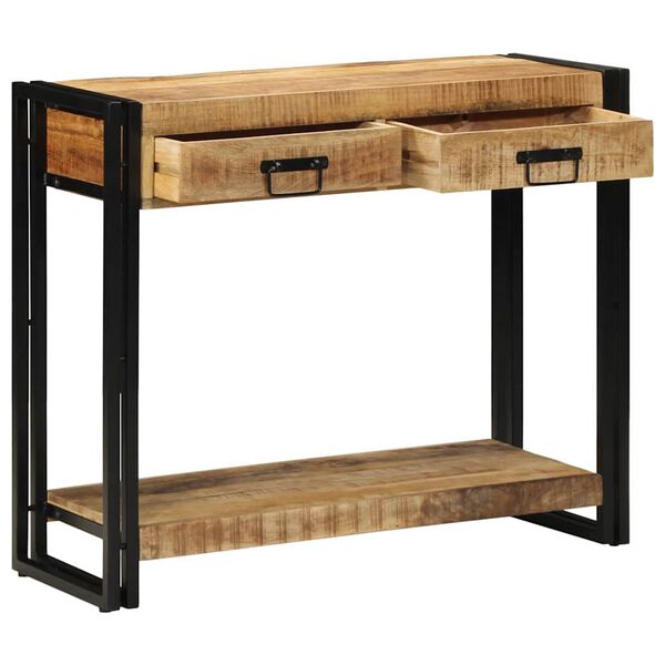 vidaXL Konsolentisch mit Regal Braun 90 x 33 x 75 cm Massivholz Mango