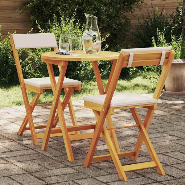 vidaXL Garten Essgruppe mit Kissen 3 pcs &Ouml;l-Natur Massivholz Akazie