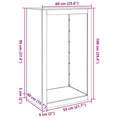 vidaXL Brennholzregal 60x40x100 cm Verzinkter Stahl