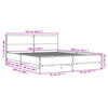 vidaXL Bettgestell Grau Sonoma 160x200 cm Holzwerkstoff und Metall