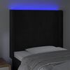 vidaXL LED Kopfteil Schwarz 103x16x118/128 cm Samt