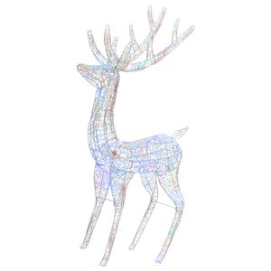 vidaXL LED-Rentier XXL Acryl Weihnachtsdeko 250 LED 180 cm Mehrfarbig