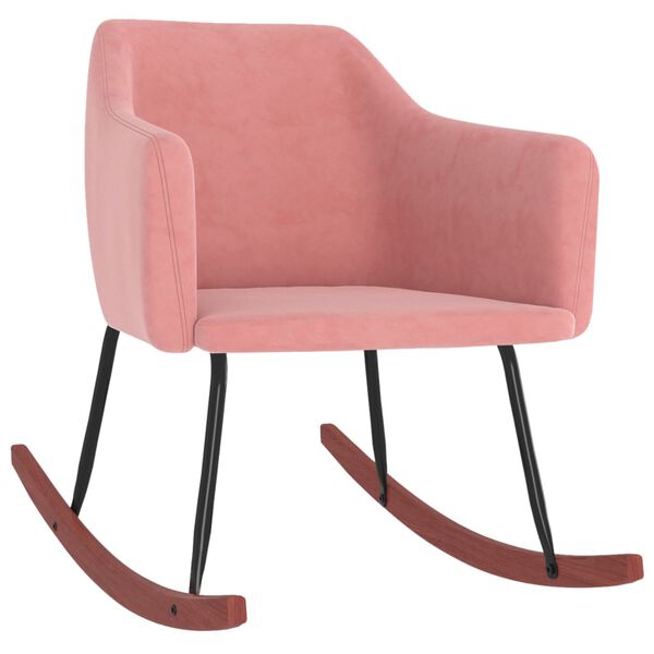 vidaXL Schaukelstuhl Rosa Samt