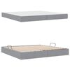 vidaXL Aufbewahrungsbett mit Matratze Hellgrau 200 x 200 cm Polyester