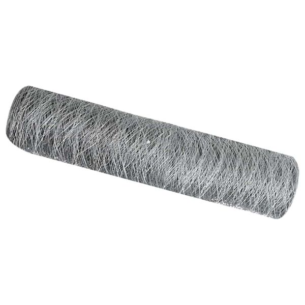 vidaXL Hexagonzaun Silber 0,4 x 10 m Verzinkter Stahl