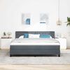 vidaXL Boxspringbett mit Matratze Dunkelgrau 200 x 180 cm Polyester