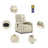 vidaXL Massagesessel mit Aufstehhilfe Creme Kunstleder