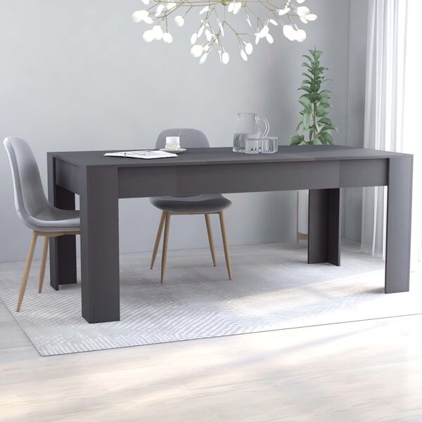 vidaXL Esstisch Grau 180x90x76 cm Holzwerkstoff