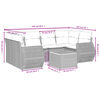 vidaXL 7-tlg. Garten-Sofagarnitur mit Kissen Schwarz Poly Rattan