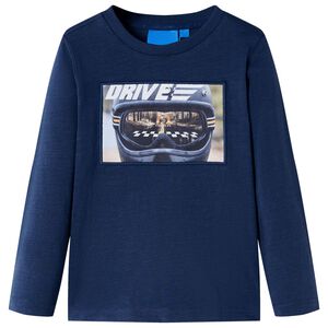 vidaXL Kinder-Langarmshirt Marineblau Melange 104