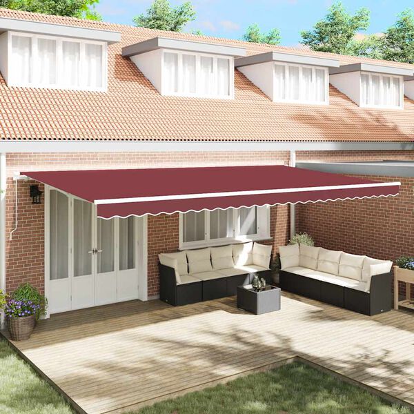vidaXL Markise Manuell Weinrot 600x300 cm