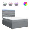 vidaXL Boxspringbett mit Matratze Hellgrau 140x200 cm Stoff