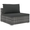 vidaXL 5-tlg. Garten-Lounge-Set mit Auflagen Poly Rattan Grau