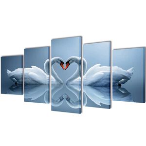 vidaXL Bilder Dekoration Set Schwan 200 x 100 cm