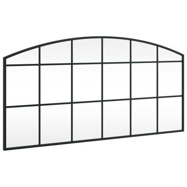 vidaXL Wandspiegel Schwarz 100x50 cm Gew&ouml;lbt Eisen