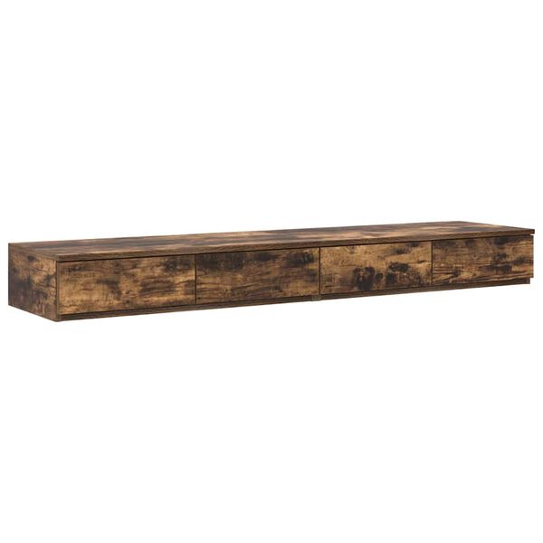 vidaXL Bettschubladen Ger&auml;ucherte Eiche 135 x 36,5 x 16,5 cm