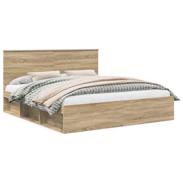 vidaXL Bettrahmen Sonoma 180 x 200 cm Massives Kiefernholz