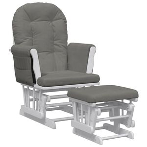 vidaXL Schaukelsessel mit Hocker Gleitend Dunkelgrau Stoff