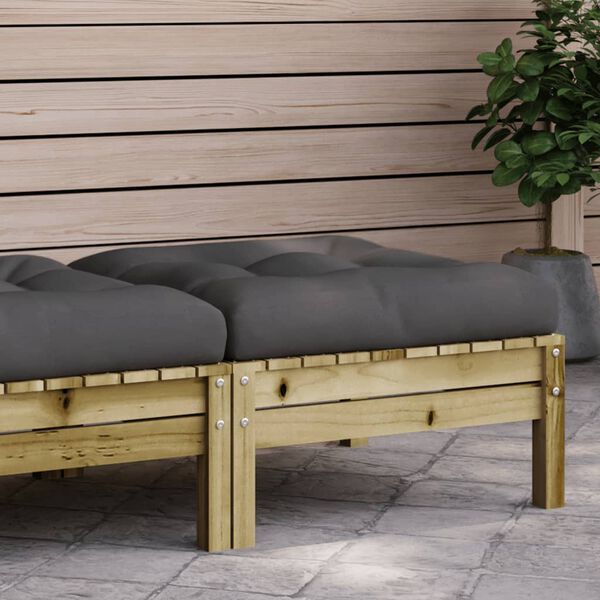 vidaXL Gartenhocker mit Kissen Kiefernholz Impr&auml;gniert