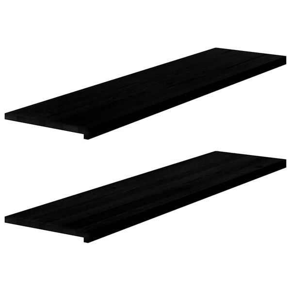vidaXL Fensterb&auml;nke 2 Stk. Dunkelbraun 160x40x2 cm Massivholz Eiche