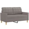 vidaXL 2-tlg. Sofagarnitur mit Kissen Taupe Stoff