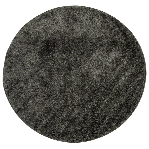 vidaXL Teppich ISTAN Hochflor Gl&auml;nzend Anthrazit &Oslash; 200 cm