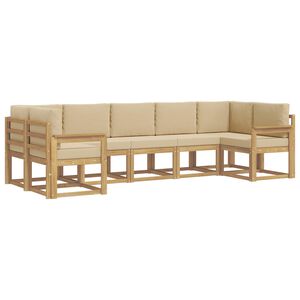 vidaXL Outdoor-Sofagarnitur 7 stk. Wei&szlig; und Beige