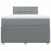 vidaXL Boxspringbett mit Matratze Hellgrau 120x200 cm Stoff