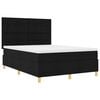vidaXL LED Boxspringbett mit Matratze Schwarz 140 x 200 cm Stoff