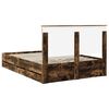 vidaXL Bettrahmen Ger&auml;ucherte Eiche 135 x 190 cm Ingenieurs Holz