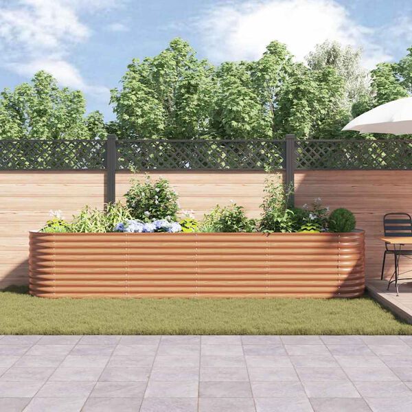 vidaXL Hochbeet Braun 400 x 80 x 81 cm Stahl