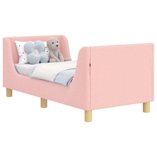 vidaXL Kinderbettgestell mit Kopfteil Rosa 70 x 140 cm Schafstoff
