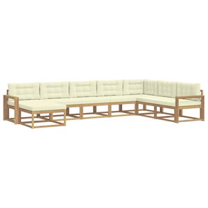 vidaXL Outdoor-Sofagarnitur 8 Stk. Wei&szlig; und Creme