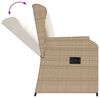 vidaXL Gartensessel mit Kissen 2 Stk. Verstellbar Beige Poly Rattan