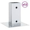 vidaXL Pfostentr&auml;ger Quadratisch 12 Stk. Silber 61x61mm Stahl Verzinkt