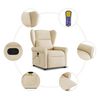 vidaXL Massagesessel mit Aufstehhilfe Creme Stoff