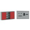 vidaXL Arbeitsschrankset mit Schubladen mit Regal 6 pcs Rot