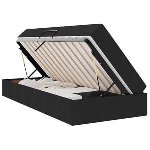 vidaXL Aufbewahrungsbett mit Matratze Schwarz 90 x 190 cm Polyester