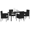 vidaXL Garten Essgruppe mit Kissen 5 pcs Schwarz Poly-Rattan