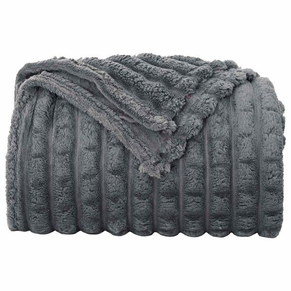 vidaXL &Uuml;berwurfdecke Dunkelgrau 240 x 220 cm Fleece