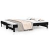 vidaXL Tagesbett Ausziehbar Schwarz 2x(100x200) cm Massivholz Kiefer