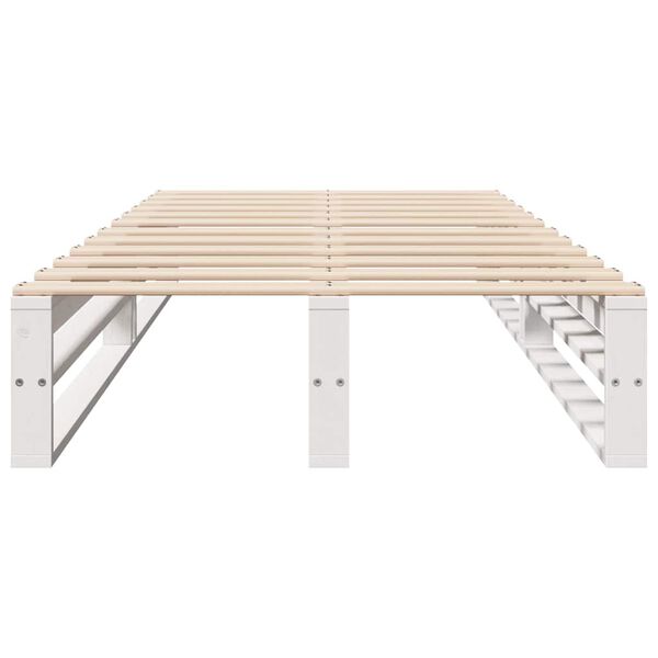vidaXL Massivholzbett ohne Matratze Wei&szlig; 75x190 cm Kiefernholz