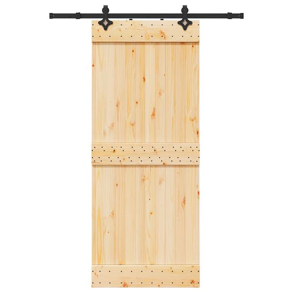 vidaXL Schiebet&uuml;r mit Beschlag 85x210 cm Massivholz Kiefer